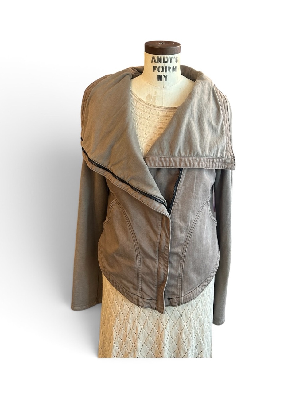 Prairie Underground Soft Taupe Cotton Jacket Organic Cotton Art to Wear - Picture 3 of 10